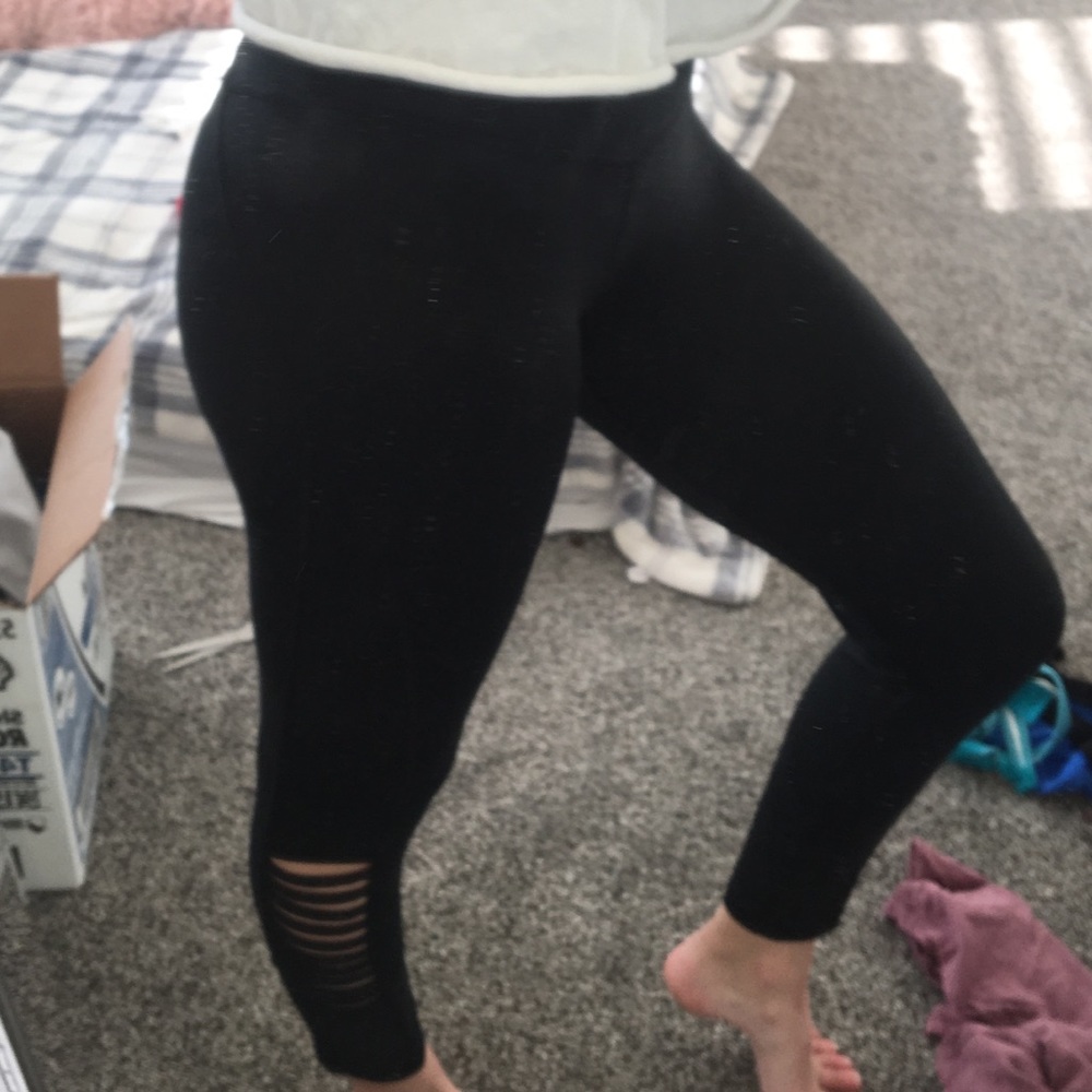 Black cut out leggings